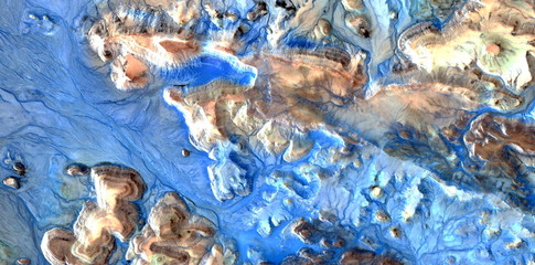 the day after,  abstract photography of the deserts of Africa from the air. aerial view of desert...