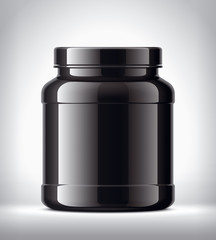 Plastic Jar on background. Glossy surface version. 