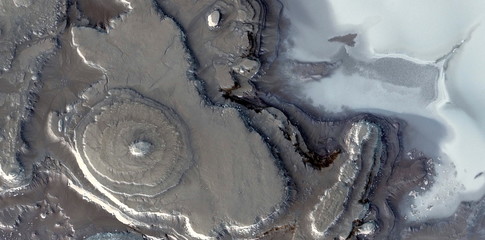 the contaminated land,  abstract photography of the deserts of Africa from the air. aerial view of...