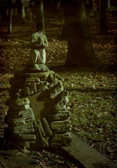 Headless cemetery grave statue