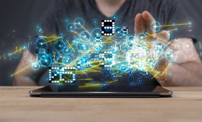 Innovation futuristic digital data binary code background technology