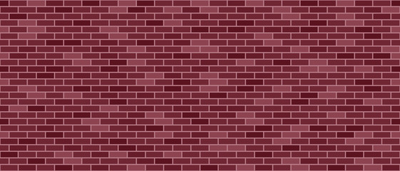 Old red brick wall. Horizontal panoramic view