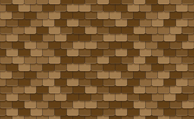 Brown roof tiles seamless pattern