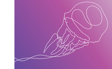 One line jellifish illustration.Element In Trendy Style.