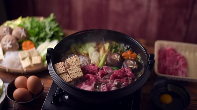 Sukiyaki, japanese famous beef hot pot 