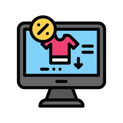 online shopping and discount card vector with editable stroke