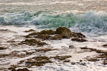 Waves of the sea tide, natural outdoor background