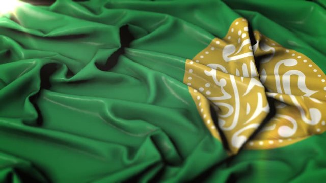 Seamless Waving Flag of Rohingya Closeup, 3D Rendering - Animation