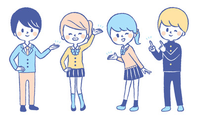 色々な場所を紹介する学生