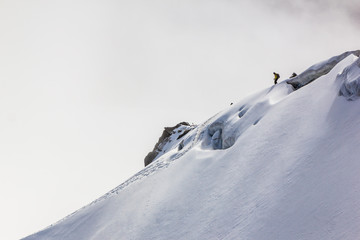 Stock photo of a climber in Mont Blanc