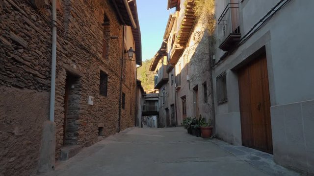Typical stone houses in Robledillo de Gata in Extremadura, Spain