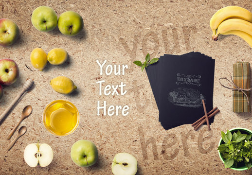 Organic Food Honey and Cinnamon Mockup