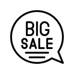 big sale and message popup vector in lineal style