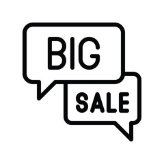 message popup and big sale vector in lineal style