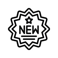  new  arrival or product star shape badge related to black friday vector in lineal style
