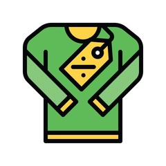 shirt and discount card related to black friday vector with editable stroke