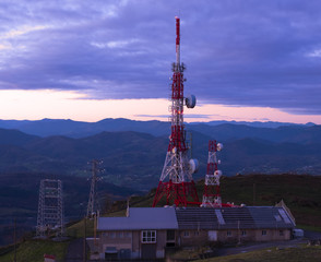 communications and telephone towers on Mount Jaizkibel, Euskadi