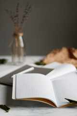 business background. notebooks white and grey. notebook in a cage on beautiful backgrounds....