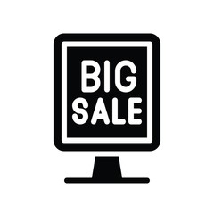 written big sale on stand board or street board vector in solid design