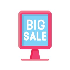 written big sale on stand board or street board vector in flat design