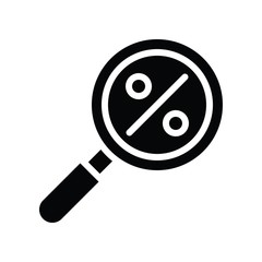 black Friday related to find discount percentage in vector solid style