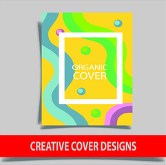 Cover design template for annual report. Abstract modern vector illustration. Cover presentation on a4. Abstract presentation templates. Flyer text font. Ad flyer text. White a4 brochure cover design