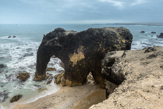 Rocky formation known as The Elephant at Marcona, Peru
