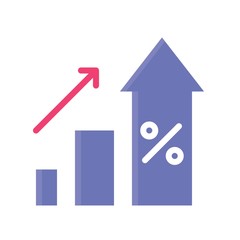 increase percentage arrow related to black friday vector in flat style