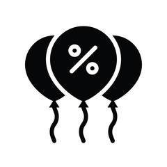 black friday related to percentage and balloon in solid design