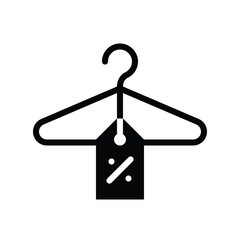 hanger and discount tag or percentage vector with solid design