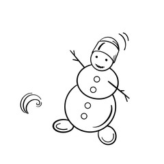 Vector doodle snowman for Christmas cards 