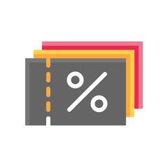 tickets and discount tag related to black friday vector with flat design