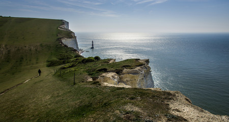 Beachy Head cliffs and lighthouse, Sussex, England