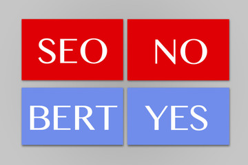 Buttons with inscriptions no seo, yes burt. The end of SEO optimization, the beginning of the Burt era.