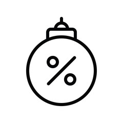 decorative ball and discount tag vector in lineal style