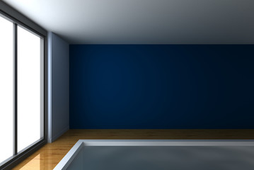 Abstract empty home interiors, original 3d rendering and models