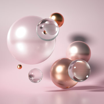 Fototapeta Beautiful background with geometric shape. 3d illustration, 3d rendering.