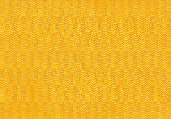 背景：青海波 市松模様 波 海 市松 伝統 和風 和柄 図案 壁紙 テクスチャー 橙 オレンジ 屏風