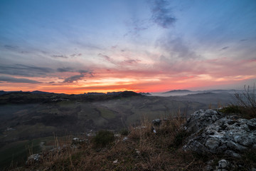 Landscape in San Marino with view to Marecchia valley