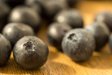 blueberries on wooden table