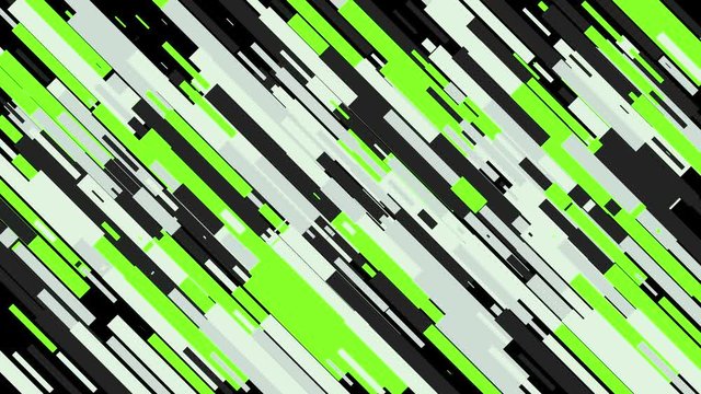 Abstract geometric pattern. Animation. Abstract animation of colorful line patterns moving diagonally on the black background.