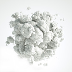 Cloud isolated, steam, smoke. 3d illustration, 3d rendering.