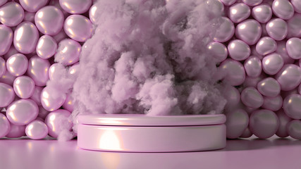 Beautiful background with beads, particles and simulation. 3d illustration, 3d rendering.