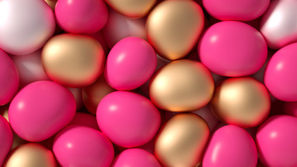 Beautiful background with beads, particles and simulation. 3d illustration, 3d rendering.