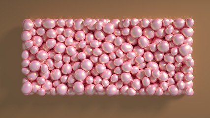 Beautiful background with beads, particles and simulation. 3d illustration, 3d rendering.