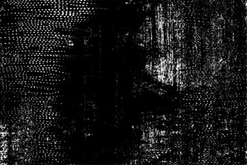 Distressed fabric texture. Vector texture of weaving fabric. Grunge background. Abstract halftone vector illustration. Overlay for interesting effect and depth. Black isolated on white background.