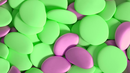 Beautiful background with beads, particles and simulation. 3d illustration, 3d rendering.