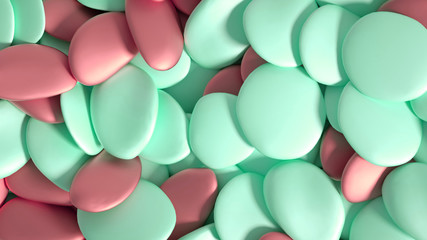 Beautiful background with beads, particles and simulation. 3d illustration, 3d rendering.