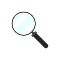 Magnify icon. Magnifying glass icon, vector magnifier or loupe sign. Search vector, magnifying glass pictogram. Zoom symbol