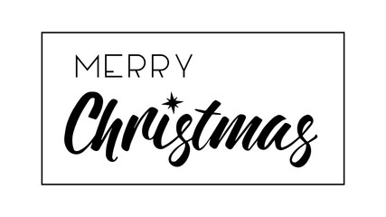 MERRY CHRISTMAS brush calligraphy with flourishes